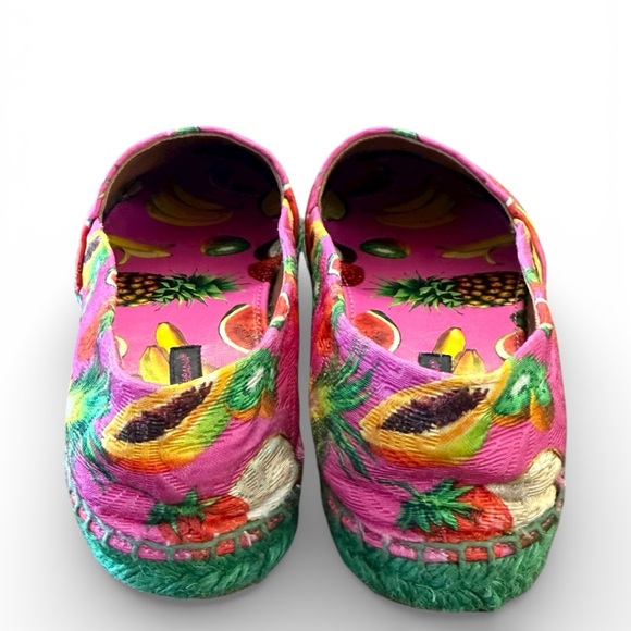Dolce & Gabbana Pink Vibrant Colorful Tropical Fruit Espadrilles EU 38 US 8 - Picture 3 of 14